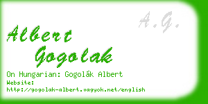 albert gogolak business card